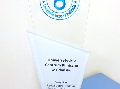 UCK "Szpitalem Dobrej Praktyki Żywienia Klinicznego" - nagroda