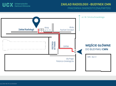 Lokalizacja pracowni Z. Radiologii wewnątrz budynku